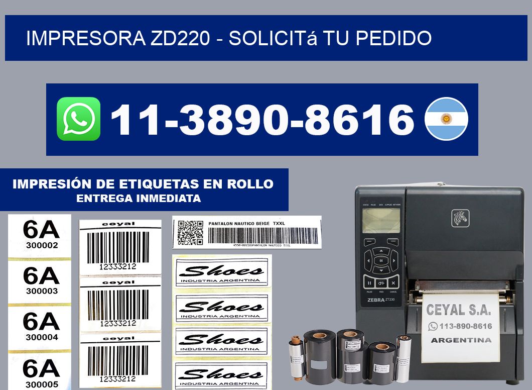 IMPRESORA ZD220 - Solicitá tu pedido