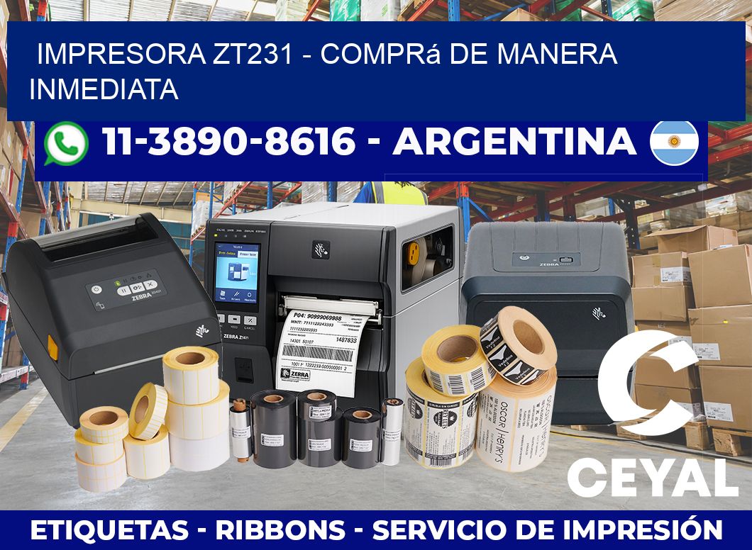 IMPRESORA ZT231 – Comprá de manera inmediata