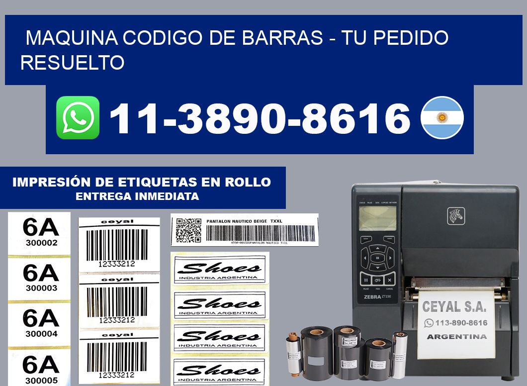 MAQUINA CODIGO DE BARRAS - Tu pedido resuelto
