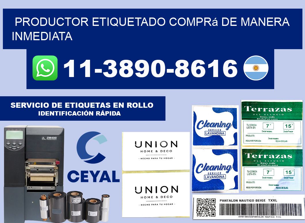 PRODUCTOR ETIQUETADO Comprá de manera inmediata