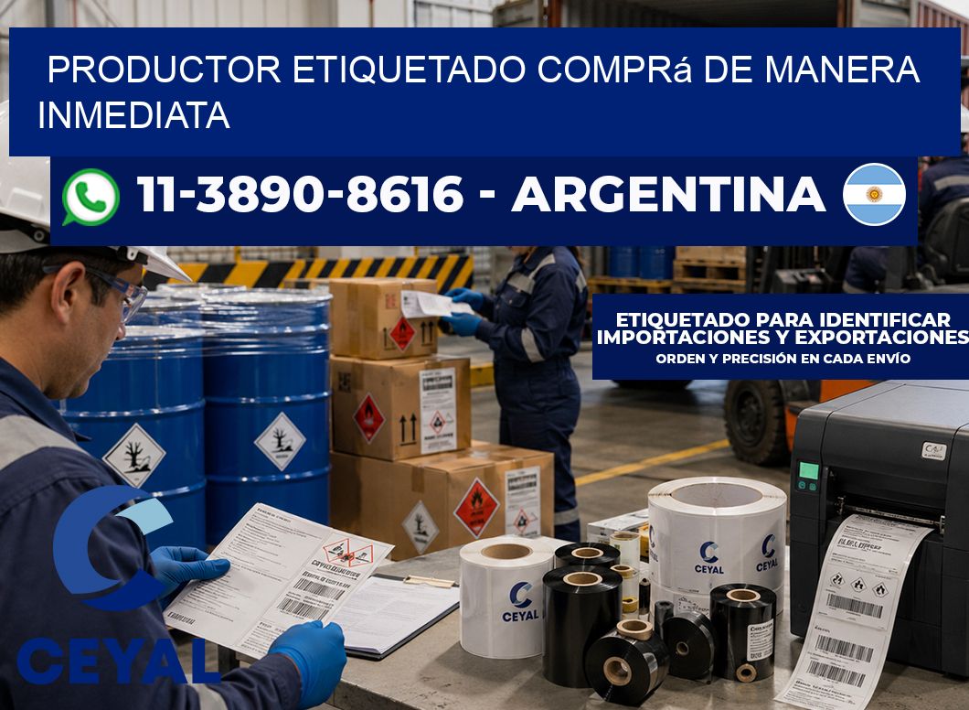 PRODUCTOR ETIQUETADO Comprá de manera inmediata