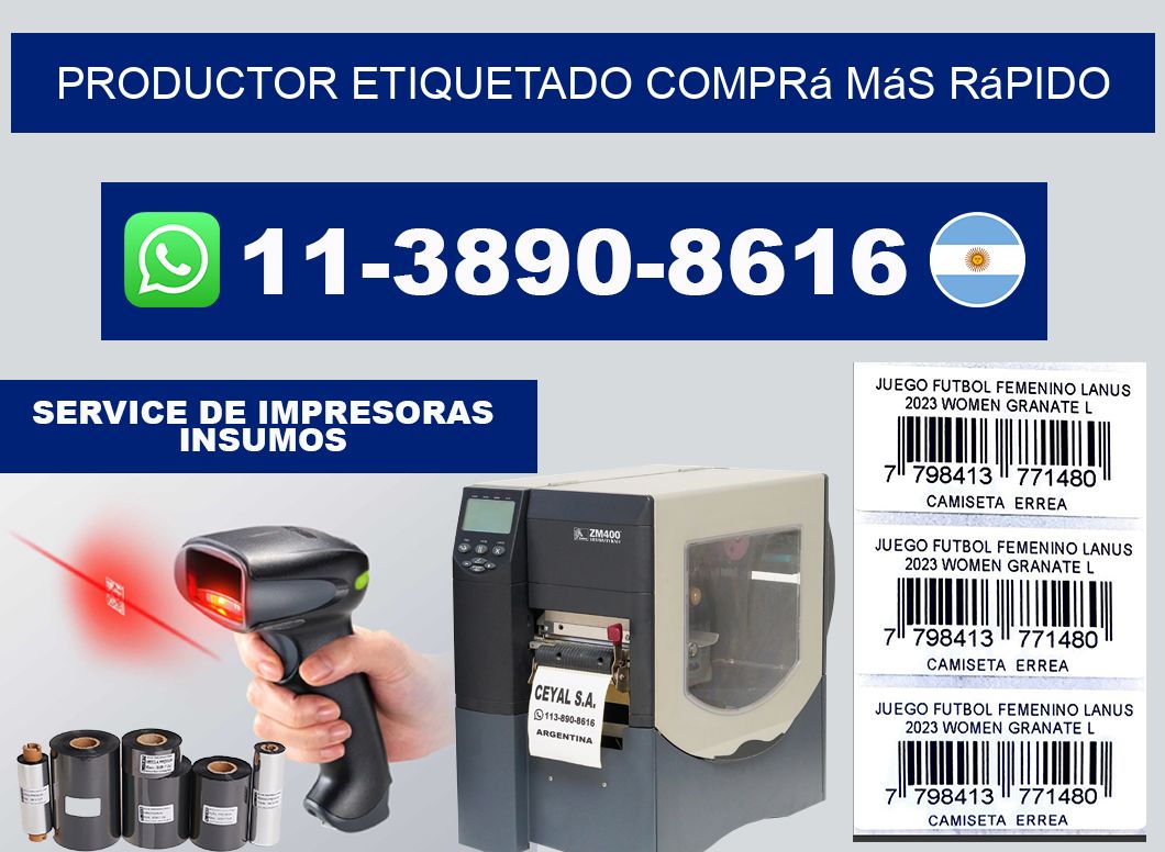 PRODUCTOR ETIQUETADO Comprá más rápido