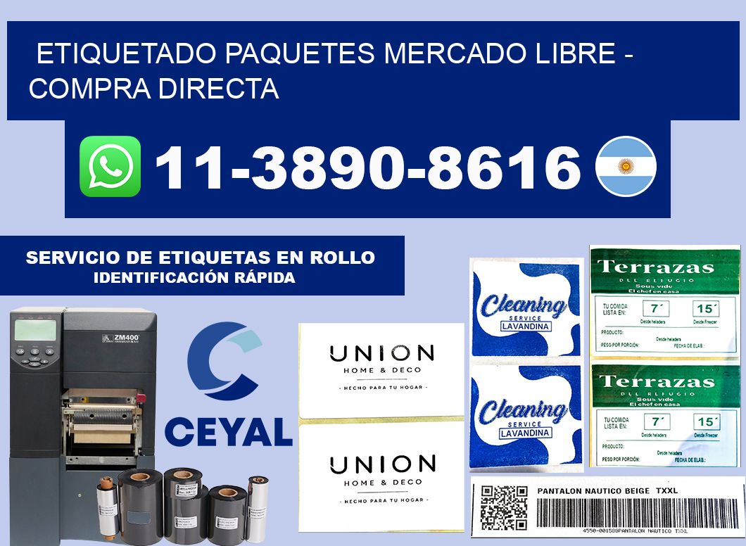 etiquetado paquetes mercado libre - Compra directa