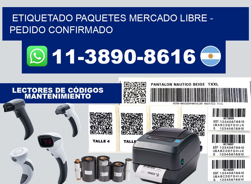 etiquetado paquetes mercado libre - Pedido confirmado