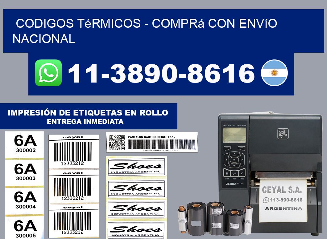 Codigos térmicos - Comprá con envío nacional