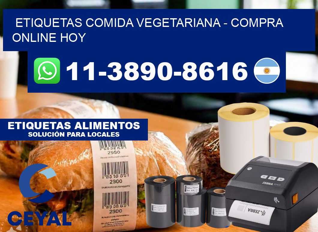 ETIQUETAS COMIDA VEGETARIANA - Compra online hoy