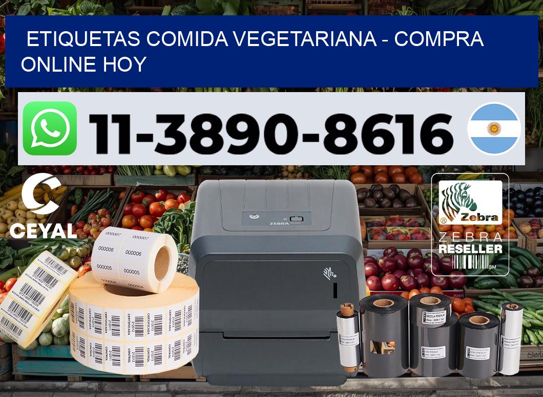 ETIQUETAS COMIDA VEGETARIANA - Compra online hoy
