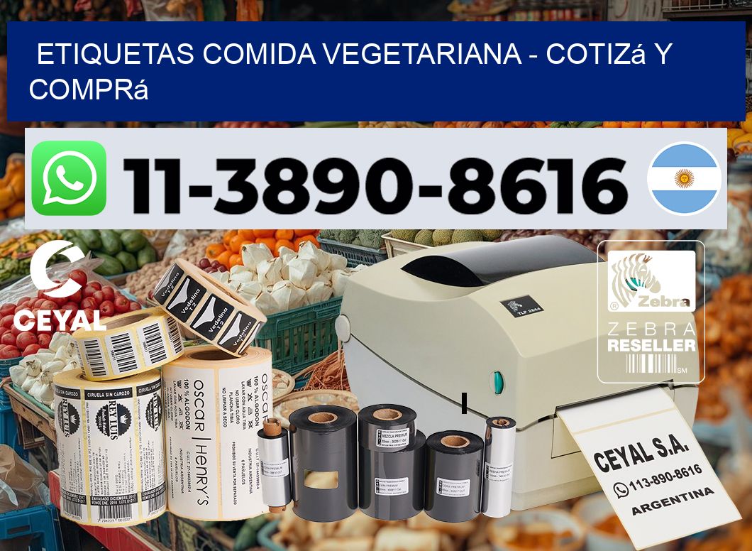 ETIQUETAS COMIDA VEGETARIANA - Cotizá y comprá