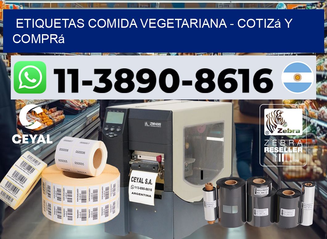 ETIQUETAS COMIDA VEGETARIANA - Cotizá y comprá