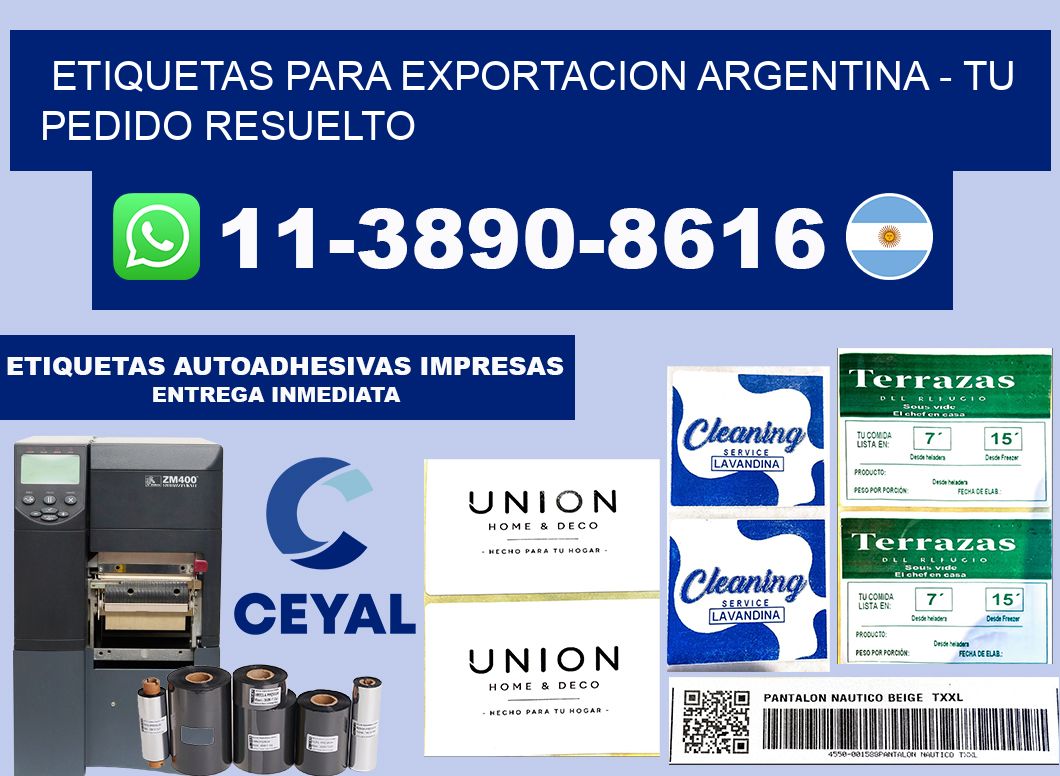 ETIQUETAS PARA EXPORTACION ARGENTINA - Tu pedido resuelto