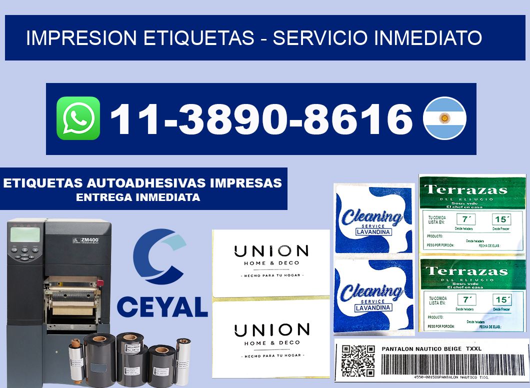 IMPRESION ETIQUETAS - Servicio inmediato