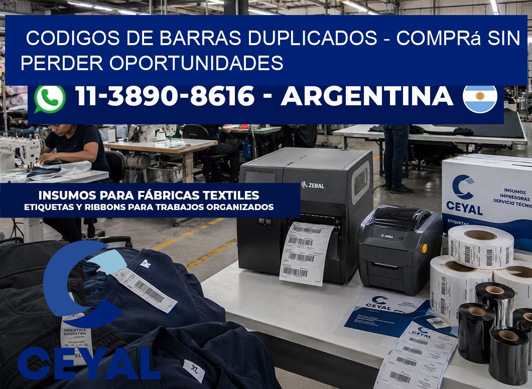 codigos de barras duplicados - Comprá sin perder oportunidades