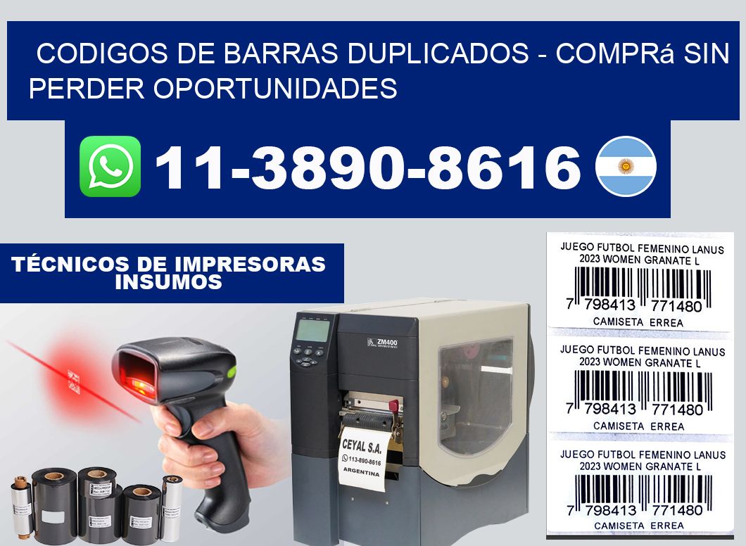 codigos de barras duplicados - Comprá sin perder oportunidades