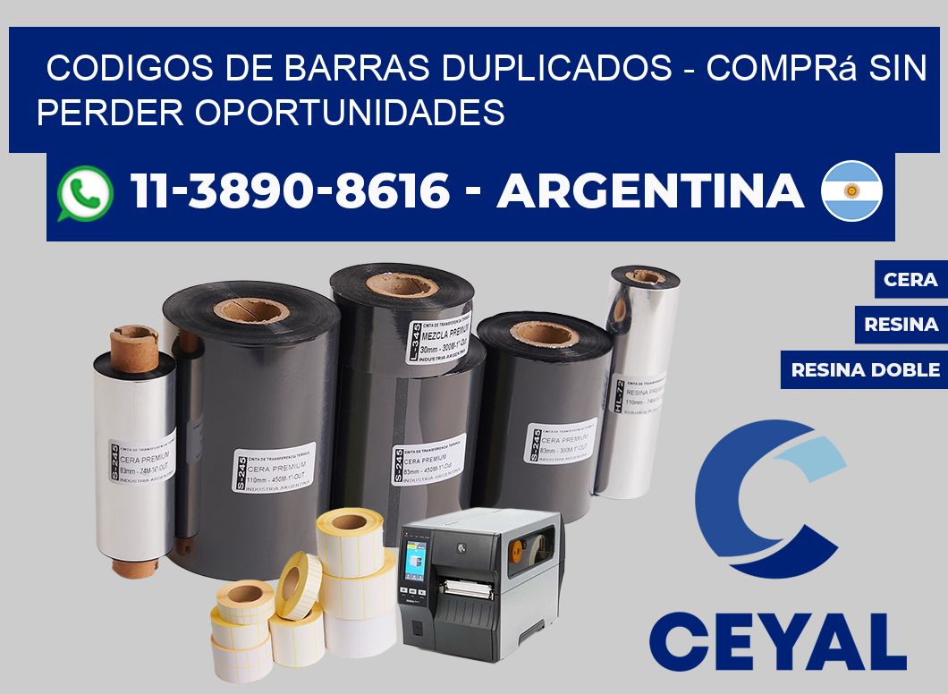codigos de barras duplicados - Comprá sin perder oportunidades