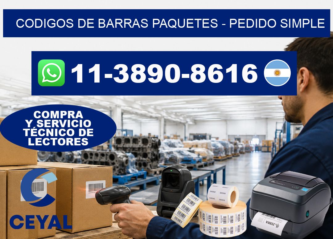 codigos de barras paquetes - Pedido simple