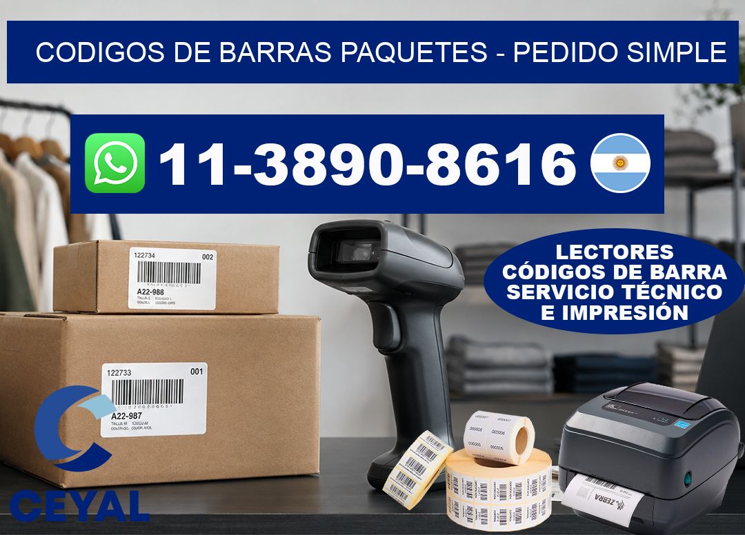 codigos de barras paquetes - Pedido simple