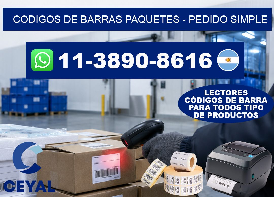 codigos de barras paquetes – Pedido simple