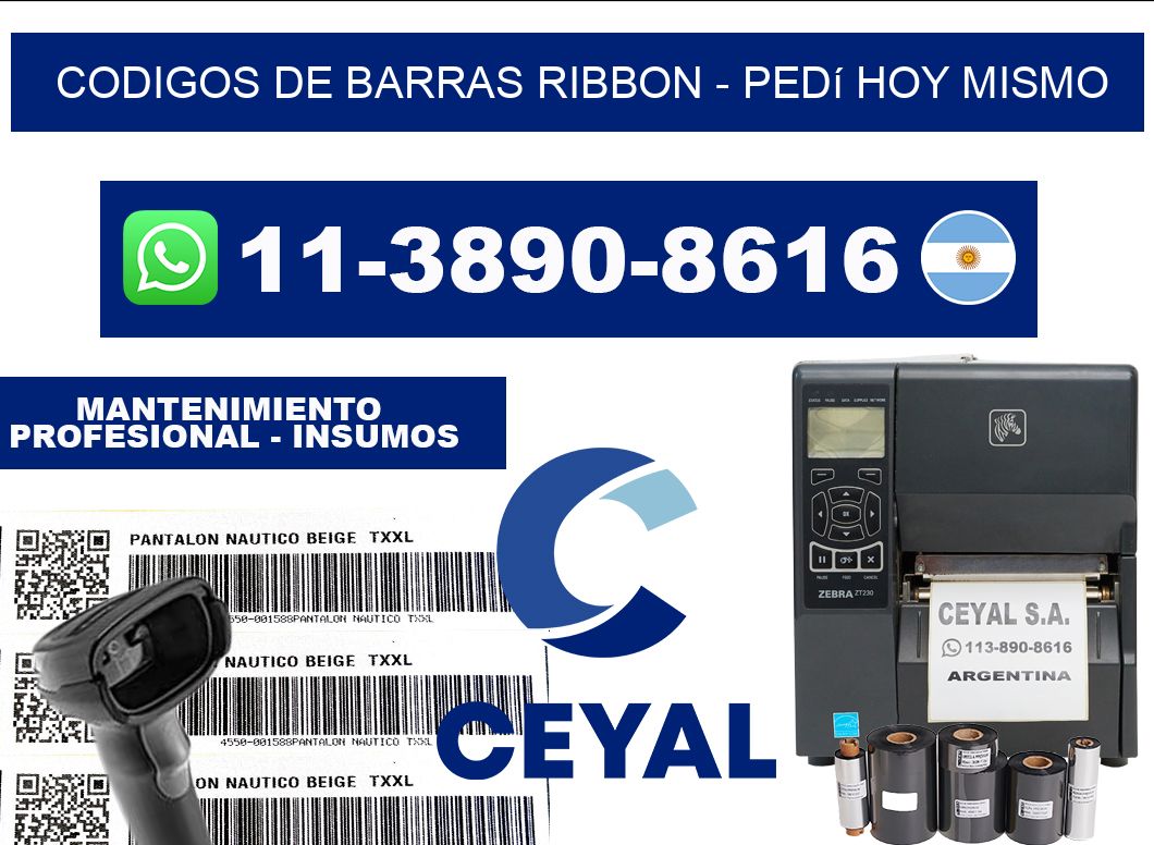 codigos de barras ribbon - Pedí hoy mismo