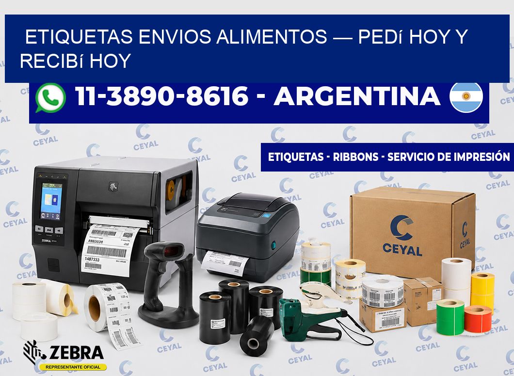 etiquetas envios alimentos — Pedí hoy y recibí hoy